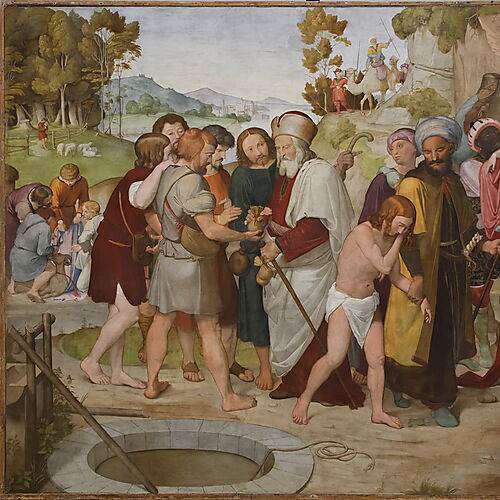 Friedrich Overbecks Fresko Joseph wird von seinen Brüdern verkauft aus dem Bilderzyklus der Casa Bartholdy in Rom.