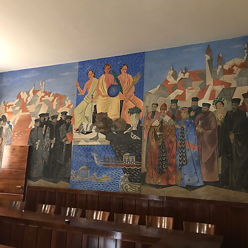 Das Gemälde von Gino Severini, Venezia dominatrice, tra la Giustizia e la Pace