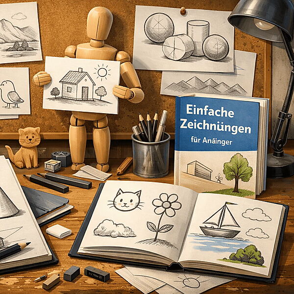 verschiedene Skizzen- und Malbücher