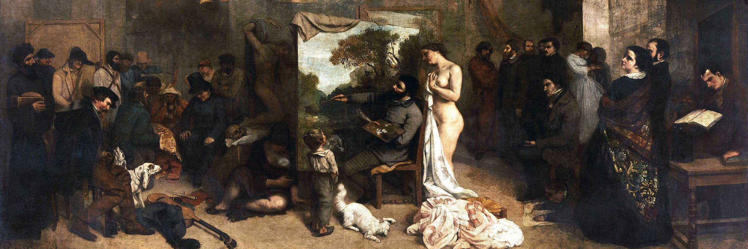 Gustave Courbet (1819–1877), Gemälde - "L'Atelier du peintre", Öl auf Leinwand
