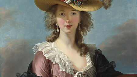 Élisabeth Vigée Le Brun mit Strohhut, Palette und Pinseln in ihrem Selbstbildnis